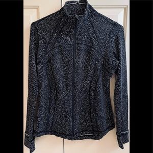 🍒LULULEMON DEFINE Jacket sz 10 NIGHT VIEW Magnetized Jacquard Black/White